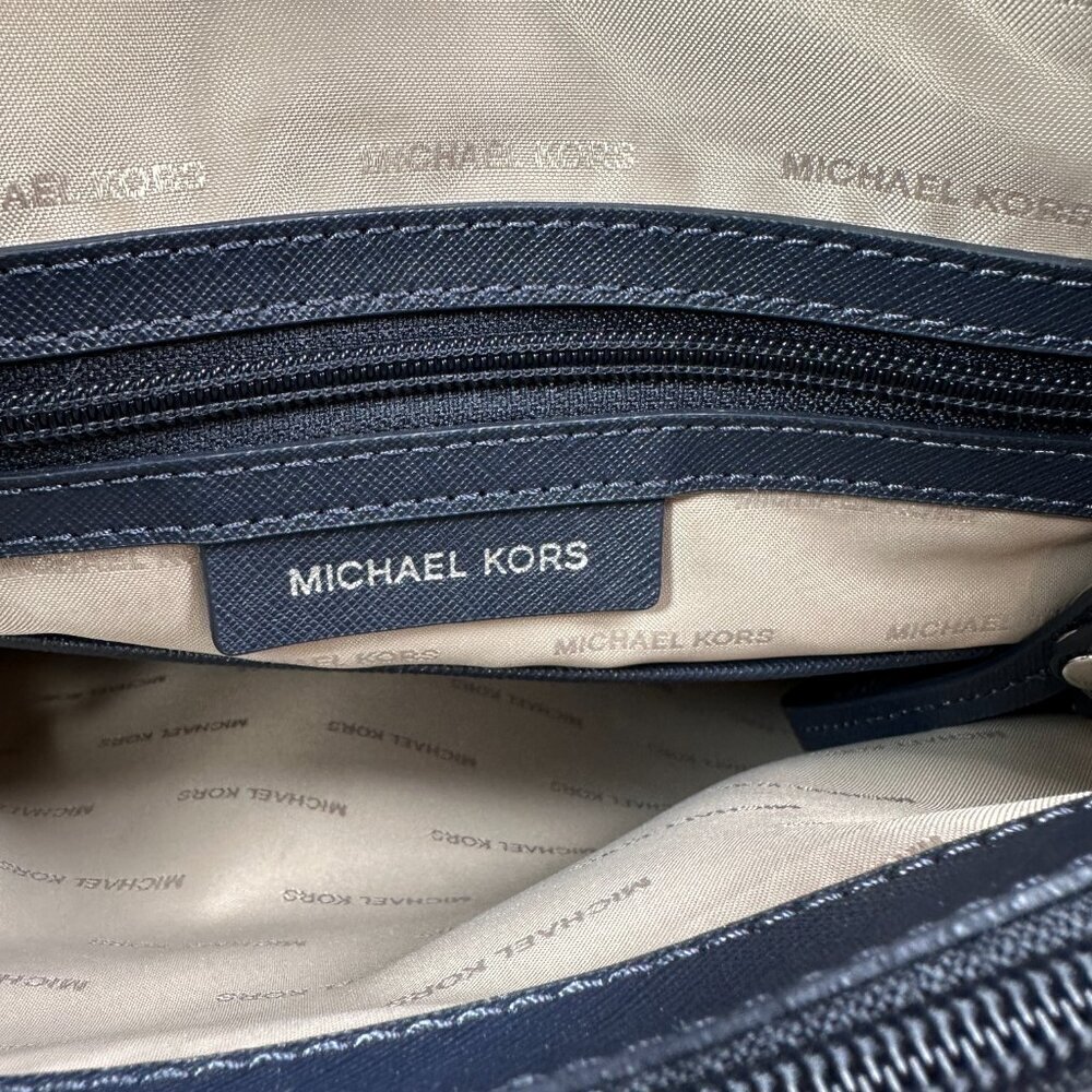 MICHAEL Michael Kors Voyager East West Logo Tote Bag Navy - Picture 14 of 15